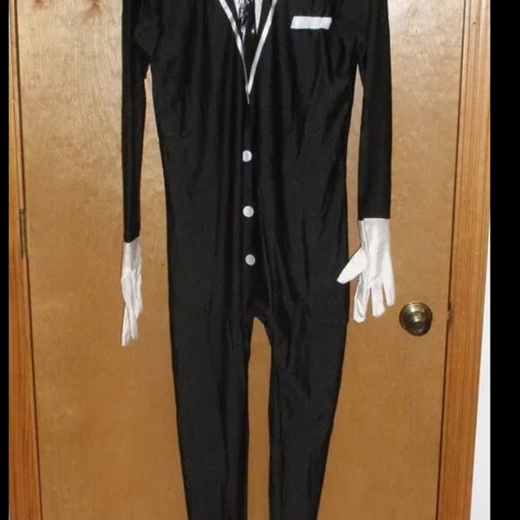 Slender Man Costume Adult Halloween 2ND SKIN BODY SUIT MORPHSUIT VARIOUS SIZES! - Picture 7 of 7